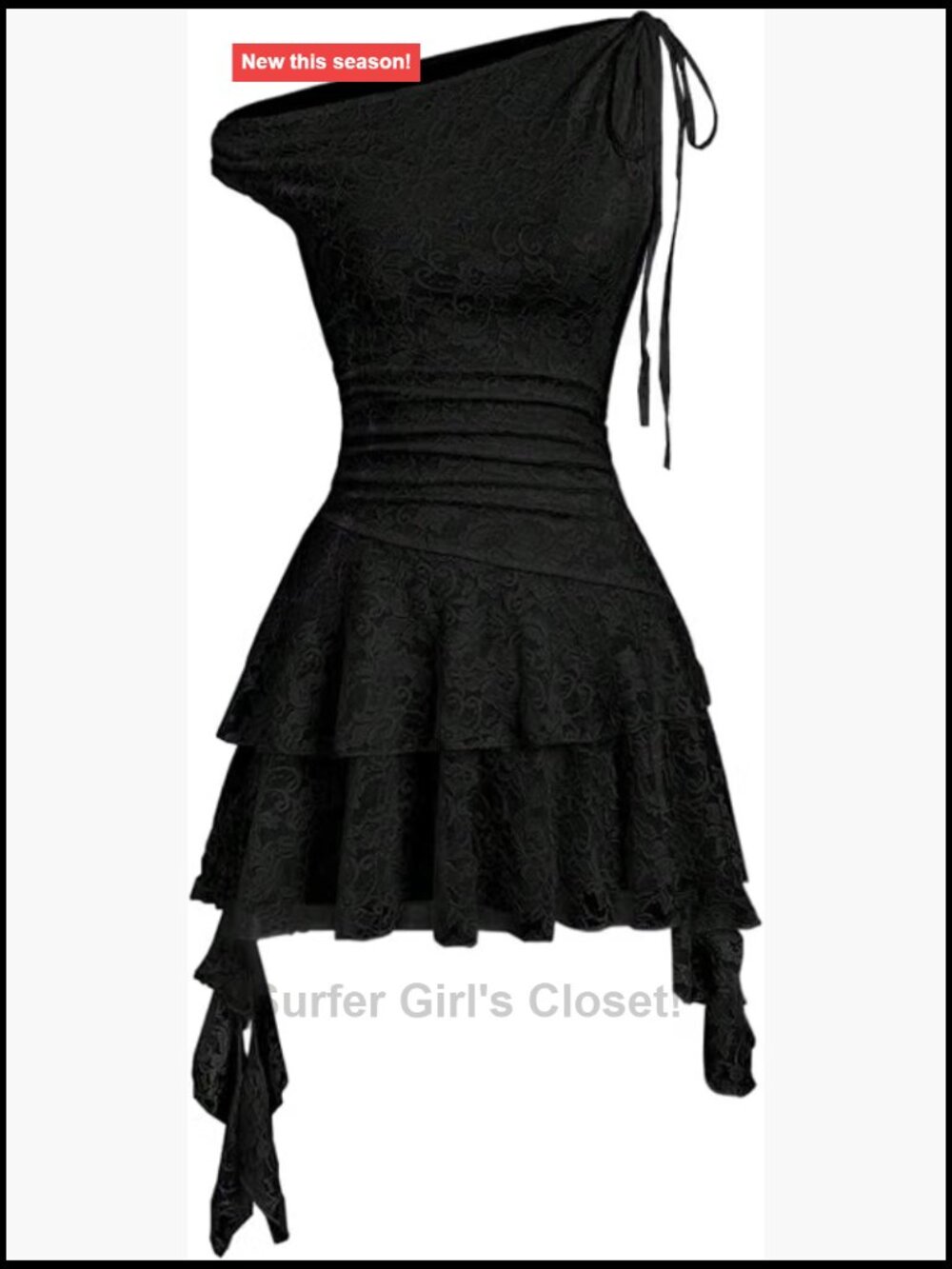 Womens Floral Lace Off Shoulder Mini Dress Sleeveless Ruffle Hem Club Party